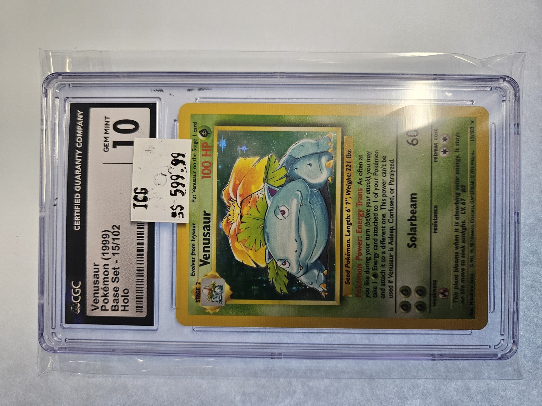 CGC Gem Mint 10 Venusaur 15/102 Base Set